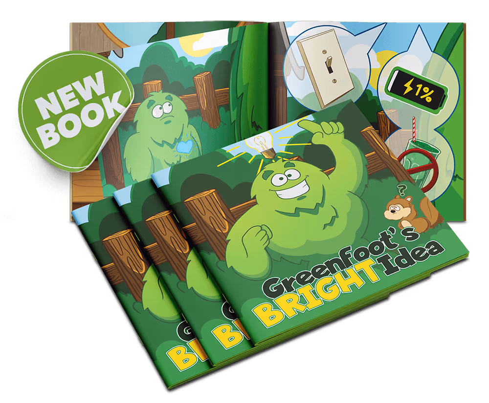 Greenfoot's Bright Idea children's book cover about energy efficiency