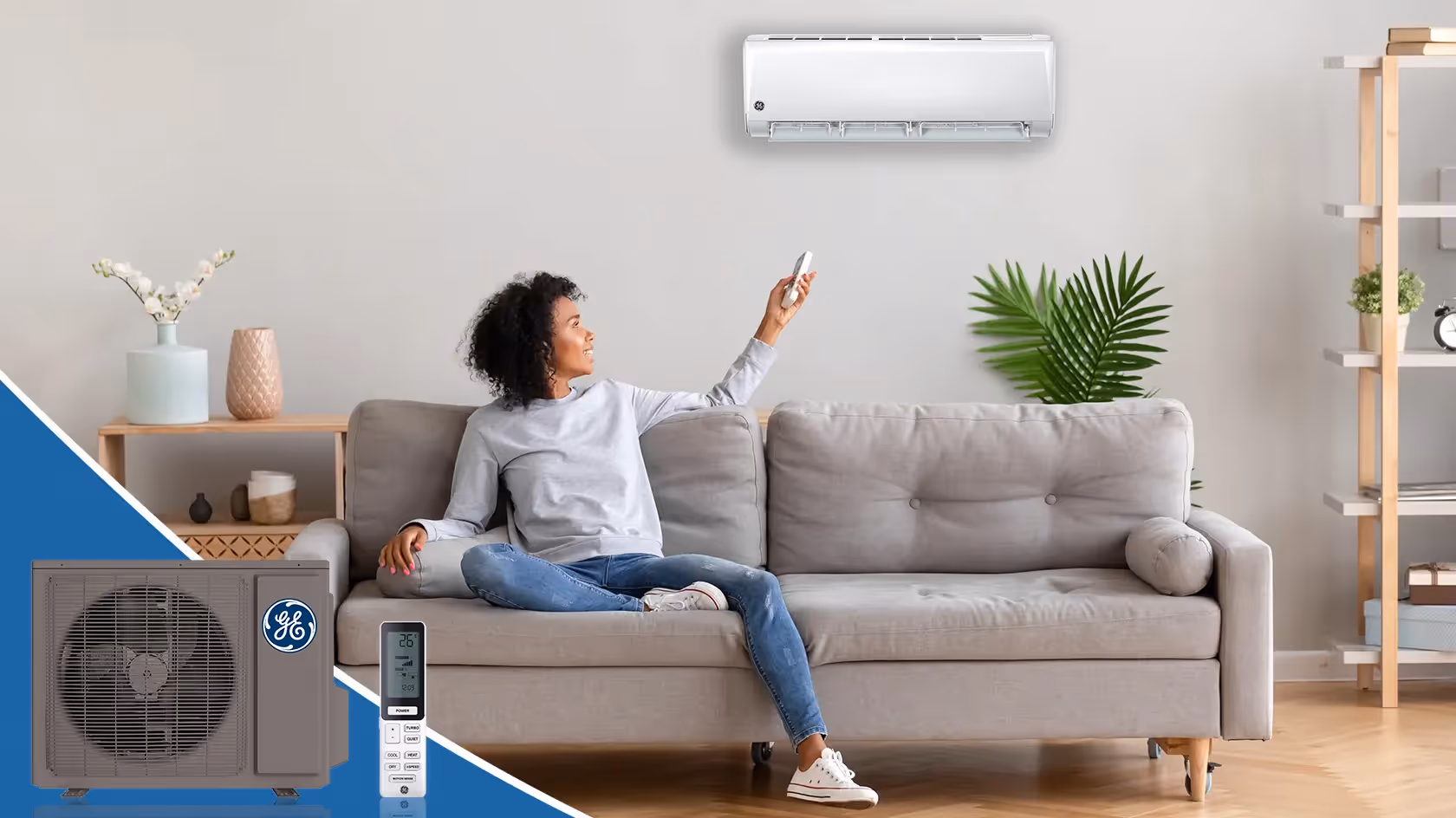 Modern home with GE heat pump installation