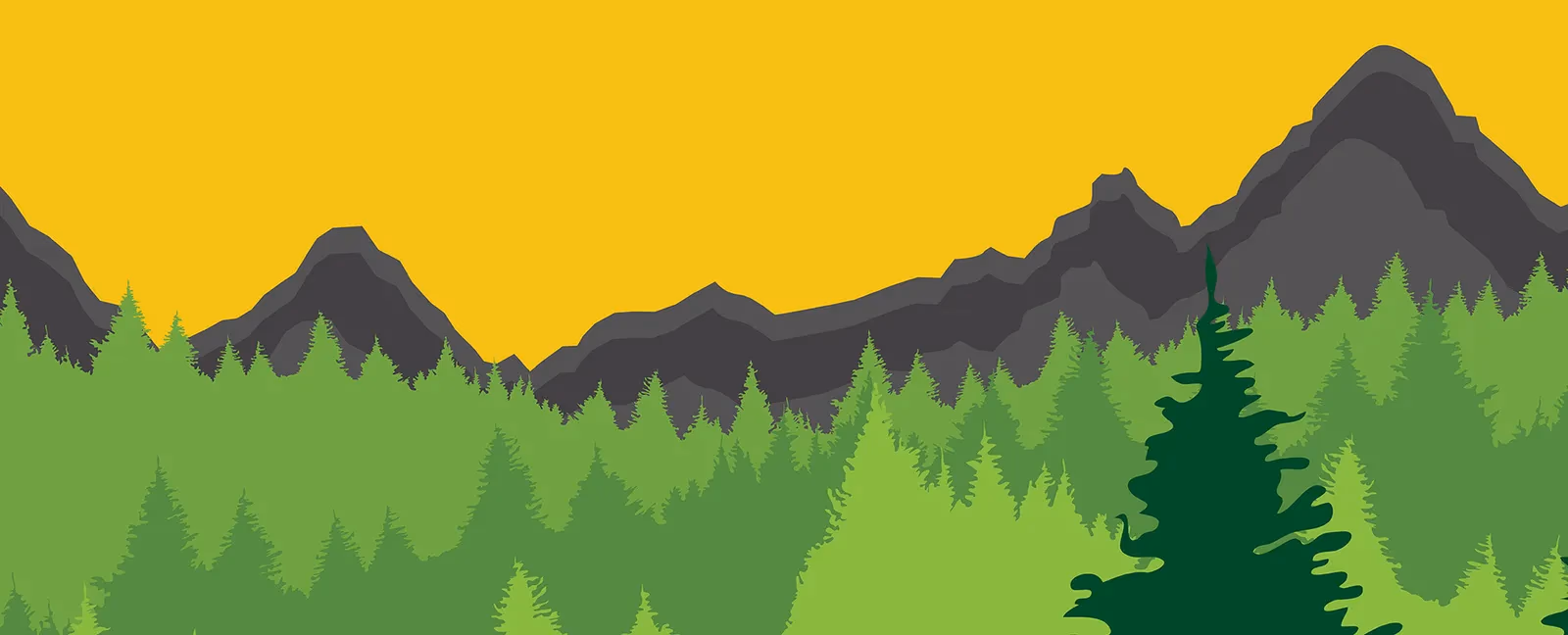 Greenfoot Kids Club illustrated background with trees and rolling hills