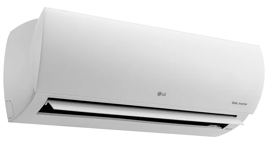 LG Prestige mini-split heat pump mounted on wall
